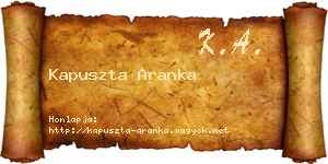 Kapuszta Aranka névjegykártya